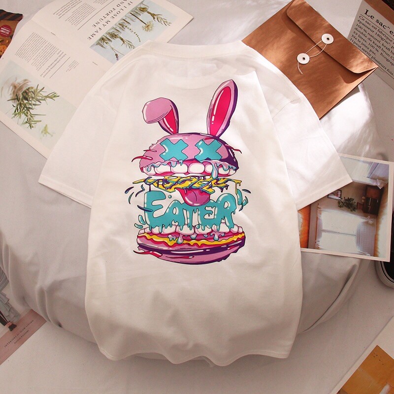 Áo phông nữ , áo thun tay lỡ  form rộng chất cotton siêu mềm mịn thấm hút mồ hôi in hình thỏ C CK_1k | BigBuy360 - bigbuy360.vn