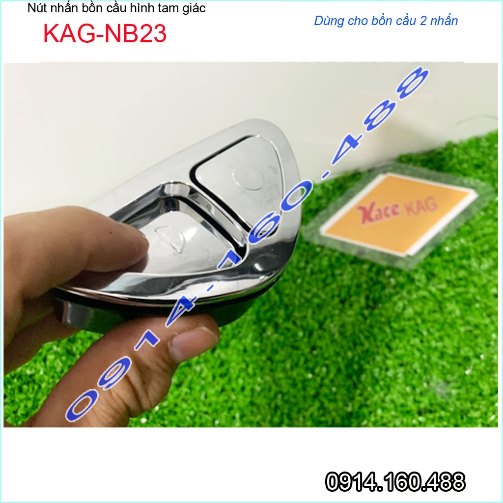 Nút nhấn xả bồn cầu KAG-NB23, nút ấn xả bồn cầu hình tam giác mạ inox nhấn êm sử dụng tốt