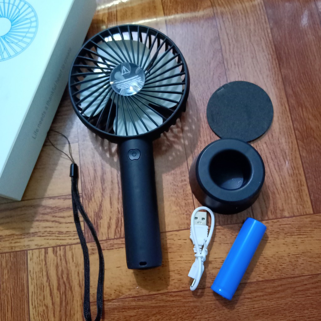 Quạt cầm tay - Quạt mini tích điện có chân để bàn tiện ích 3 mức độ gió siêu mát - dung lượng pin khủng 1500mAh #8