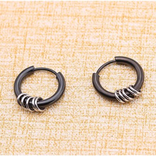 Khuyên tai titan vòng tròn Bông Tai Unisex nam nữ phong cách Hàn Quốc