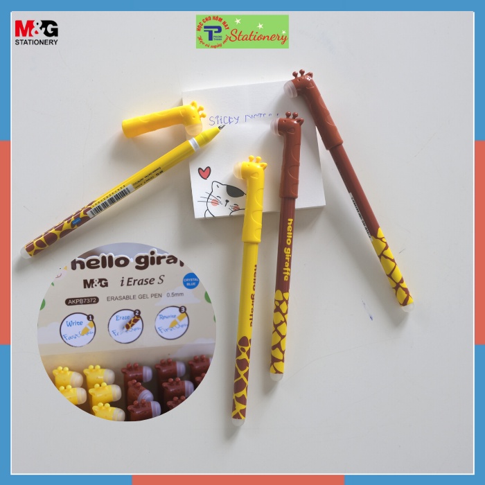 Bút nước xóa được hình hươu cao cổ xinh xắn dễ thương mực xanh M&G 7372, hàng chính hãng