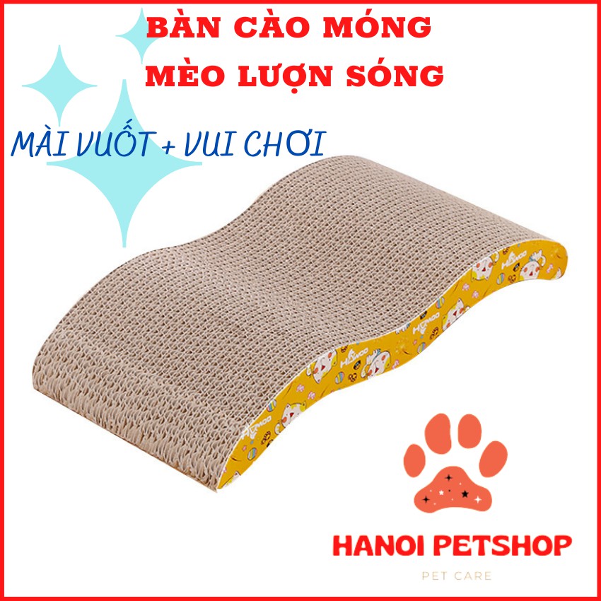 [BẢN TO] Bàn Cào Móng Cho Mèo - Bàn Cào Móng Lượn Sóng Giúp Mèo Mài Móng, Sạch Móng, Không Làm Xước Móng Mèo