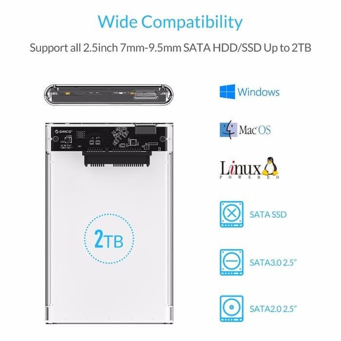 Ốp Hộp Đựng Ổ Cứng Orico 2139u3 Trong Suốt 2.5 Inch Sata Usb 3.0 | BigBuy360 - bigbuy360.vn