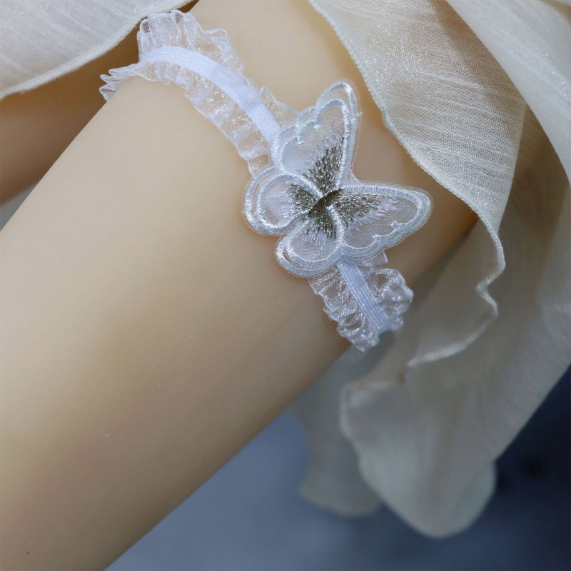 Vòng Đeo Chân Ren Màu Sắc Trơn Hình Bướm Phong Cách Gothic Dành Cho Nữ