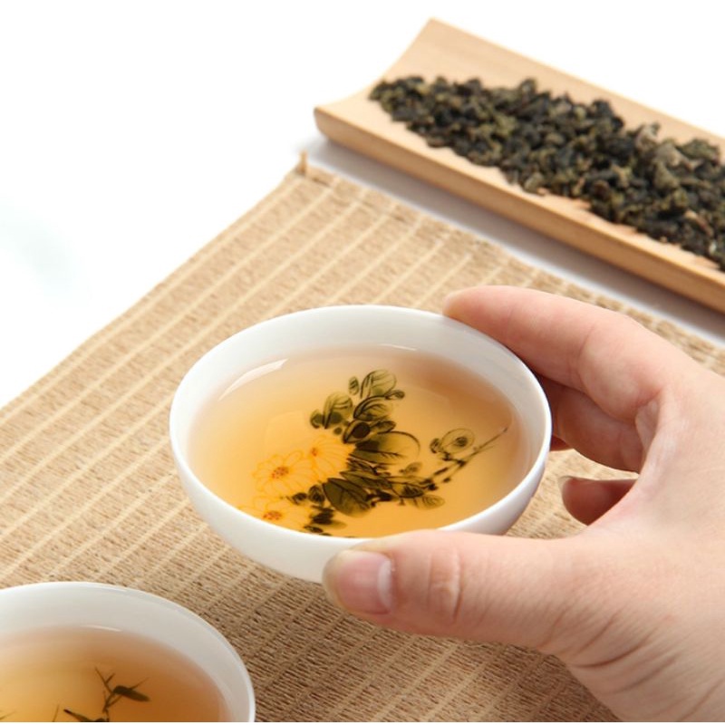 Bộ 10 chén nón bằng sứ Cảnh Đức mỏng tang thấu quang tuyệt đẹp