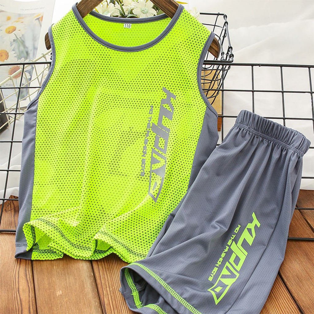 Bộ Ba Lỗ Bé Trai Vải Thun Mè Thoáng Mát, Bộ Quần Áo Cho Bé Mặc Hè Cho Trẻ Đến 65kg KUPAD