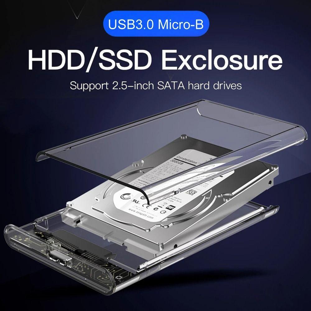 Hộp Đựng Ổ Cứng HDD Trong Suốt Kèm Cáp USB C Ốp