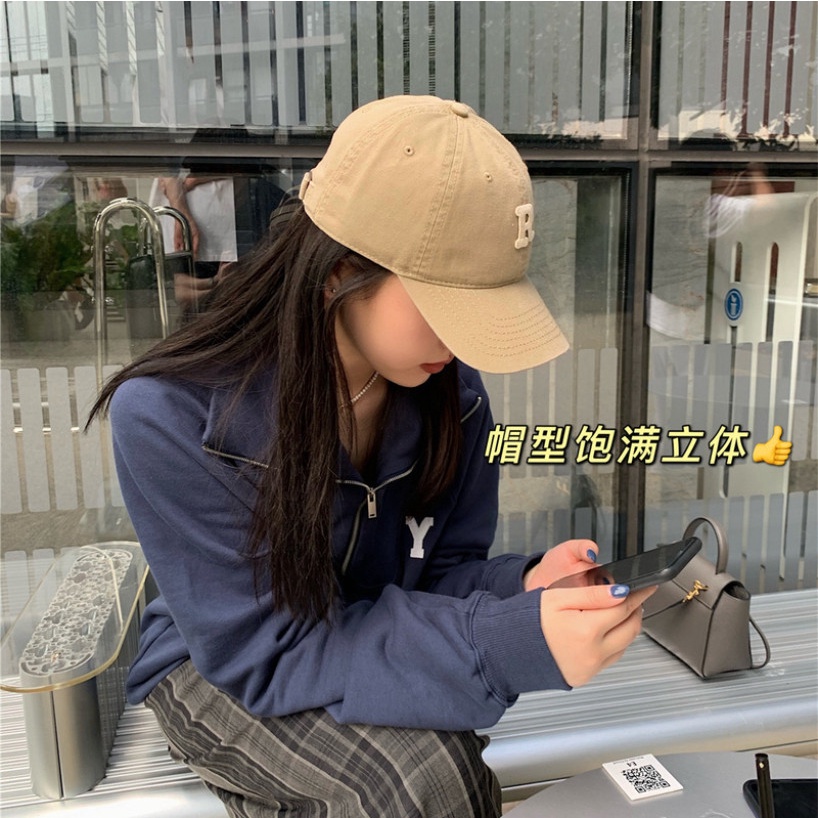 Mũ lưỡi trai thêu chữ R phong cách Ulzzang form unisex nam nữ làm quà tặng mũ đôi ý nghĩa đi chơi chụp ảnh cá tính