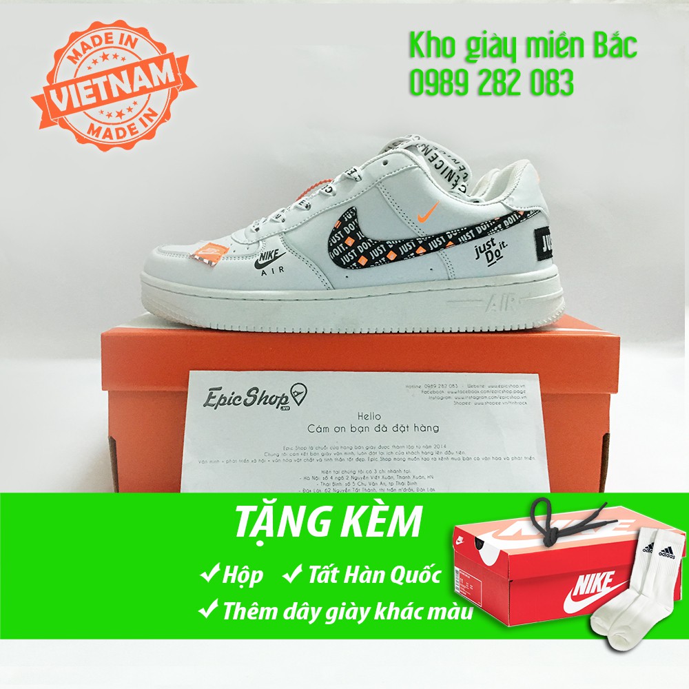 (Ảnh thật+Full box) Giày air force Just Do It trắng
