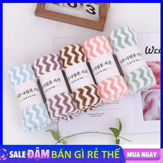Khăn mặt lông cừu Hàn Quốc vân kẻ sọc 30cm x 50cm