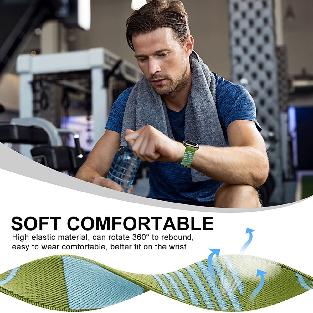 Dây Đeo Sợi Nylon Co Giãn Thay Thế Cho Đồng Hồ Thông Minh Apple Series 76 43 21