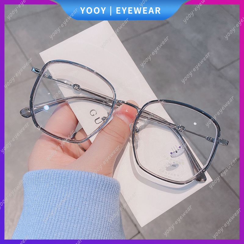 Mắt kính gọng đa giác chống ánh sáng xanh thời trang