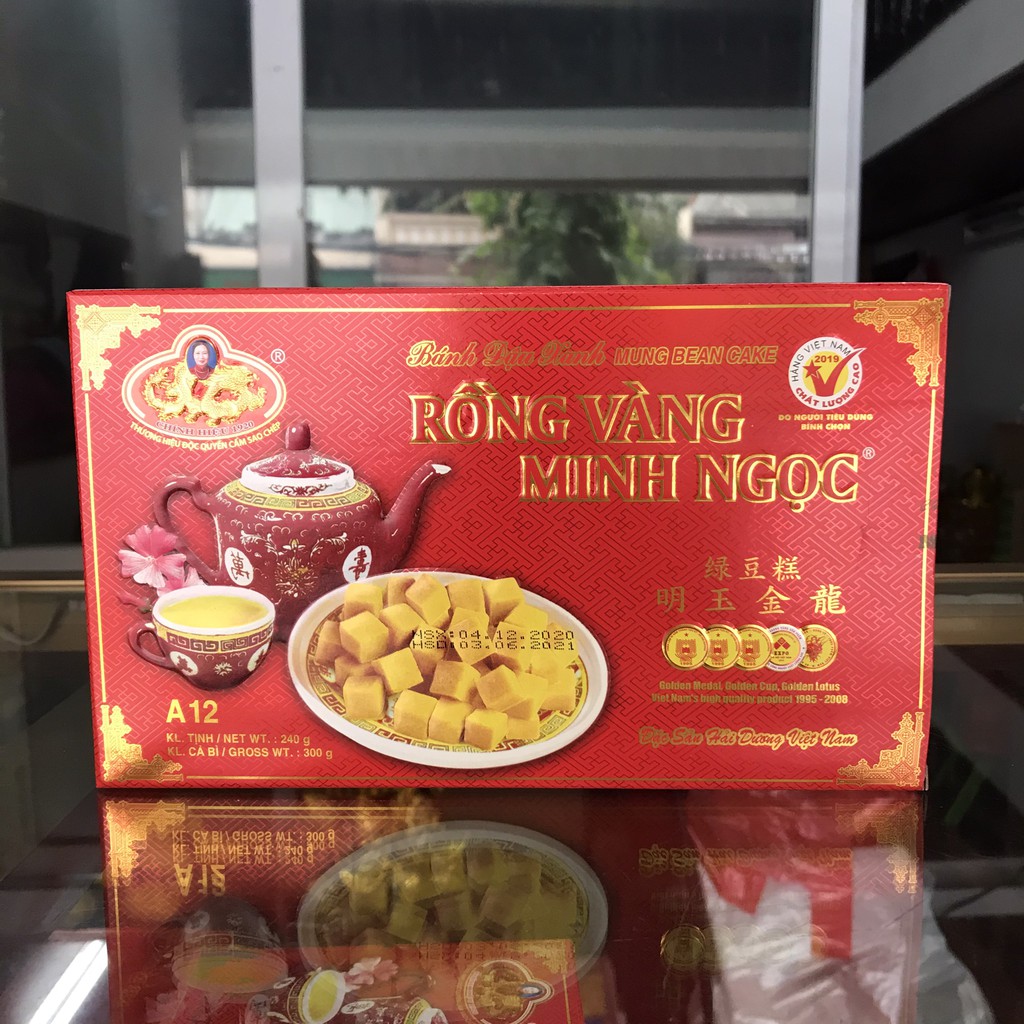 Bánh đậu xanh xuất Nhật rồng vàng Minh Ngọc ấm trà 240g/370g - Đặc sản Hải Dương