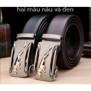 HÀNG HIỆU/Thắt Lưng Da Nam Khóa Tự Động Cao Cấp Dây Nịt Nam Da Bò 100% Chính Hãng  Mầu Vàng Bạc Nam Tính...