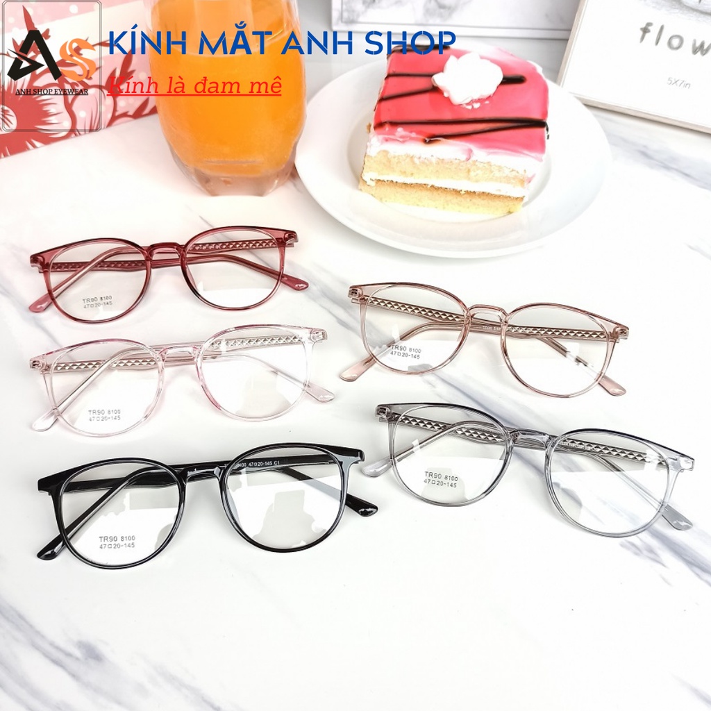Kính tròn nhỏ nữ giới chất liệu nhựa lõi kim loại thời trang 8100