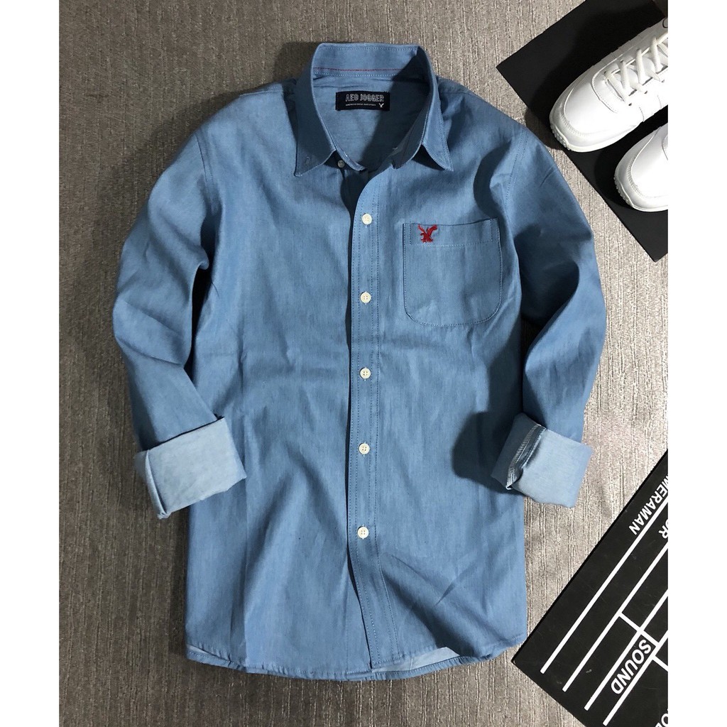 SƠ MI NAM GIẢ JEAN TAY DÀI