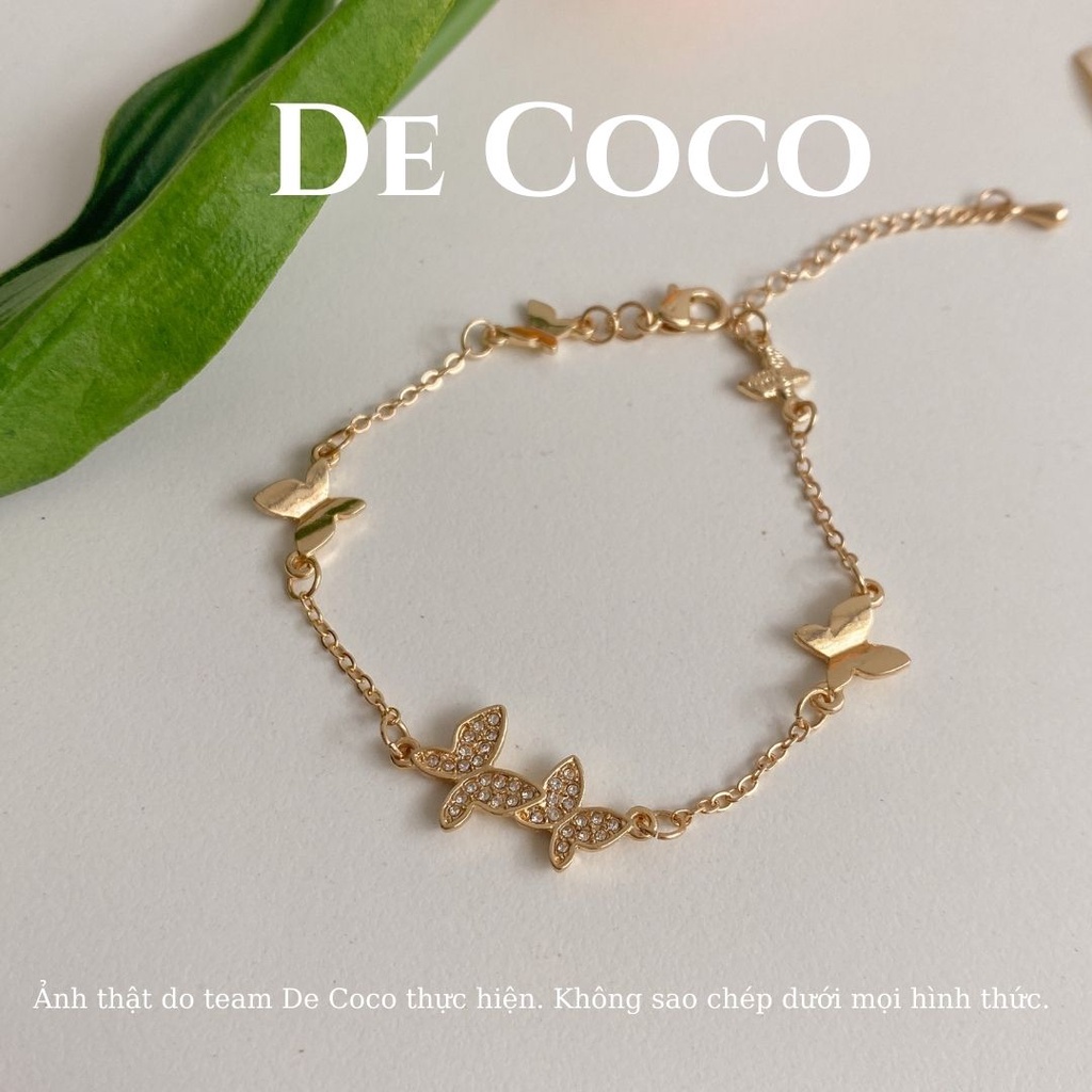 Vòng tay nữ đính đá, lắc tay Bướm Đôi decoco.accessories