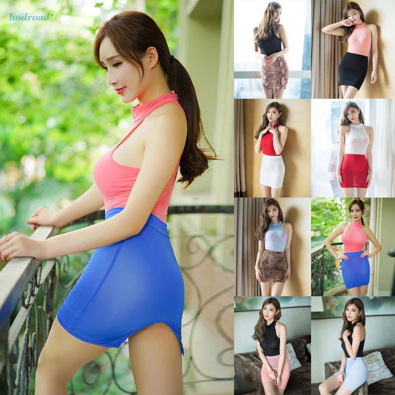 Chân Váy Bút Chì Lưng Cao Chất Liệu Xuyên Thấu Quyến Rũ