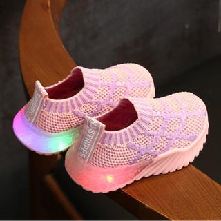 Giày lười đế mềm có đèn LED cho bé