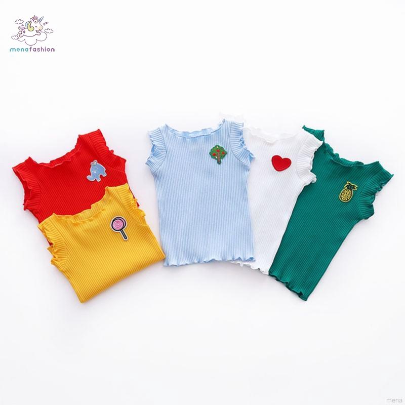 Áo thun ngắn tay in họa tiết trái tim xinh xắn cho bé gái