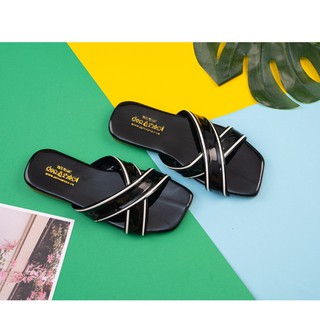 Dép nữ quai chéo đế bệt thời trang có big size 42 43