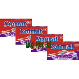 Combo 4 hộp 25 viên somat ,viên tổng hợp mẫu mới dùng cho máy rửa bát