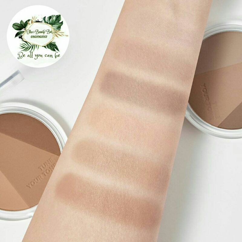 Set Cọ đánh khối + Phấn tạo khối Holika Holika Tune Your Tone 9.5g nhập khẩu Hàn Quốc.