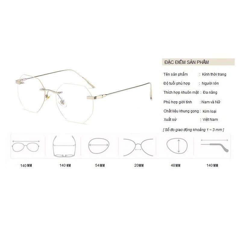 Kính Giả Cận, Gọng Khoan Không Viền Mắt Lục Giác Không Độ Hàn Quốc - BLUE LIGHT SHOP | BigBuy360 - bigbuy360.vn