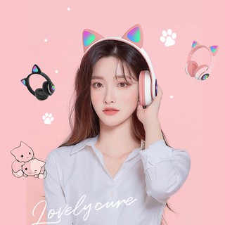 Tai Nghe Tai Mèo Màu Đen Dễ Thương Bluetooth 5.0 Có Mic Led Siêu Nhạy, Bass Cực Ấm Legend Bass - BH 12 Tháng Cosmos