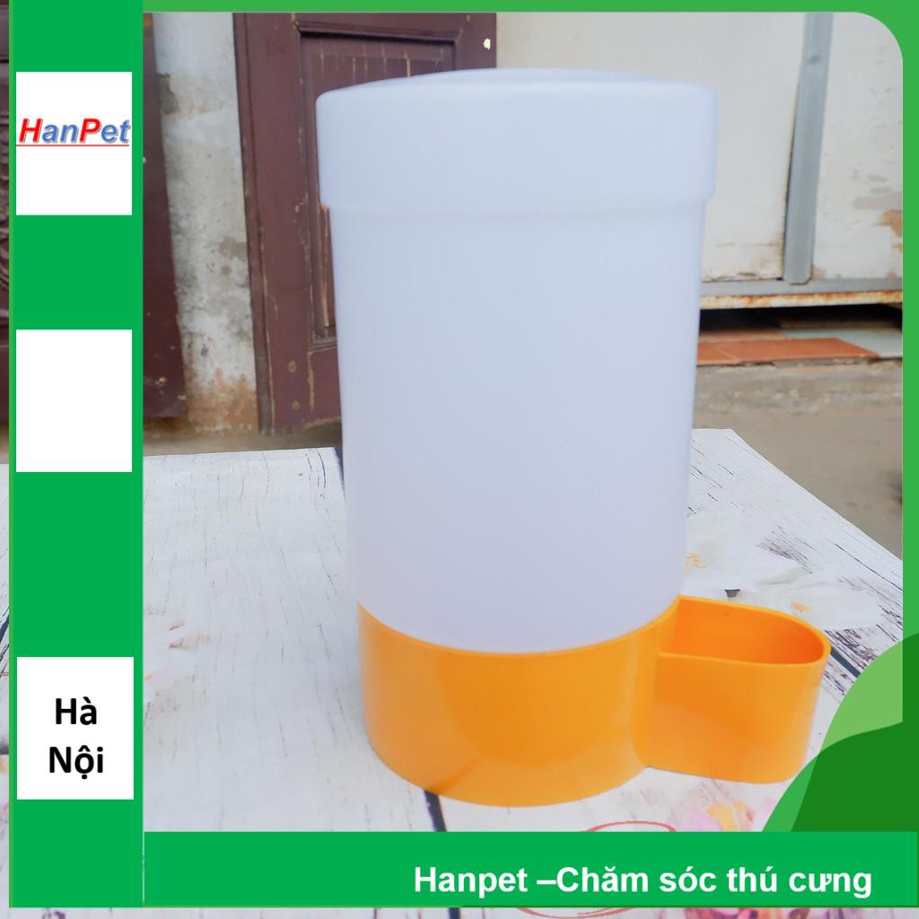 HN-Bình uống nước gia cầm tự động cấp nước - Dạng trụ đứng đặt nền (18x10cm) - máng uống chim cảnh gà chọi, g