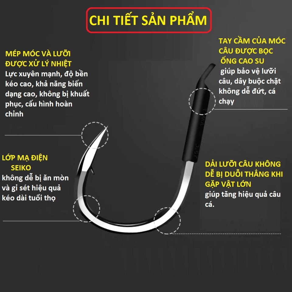 Lưỡi Câu Đài Chuyên Săn Hàng Khủng Nhật Bản , thích hợp câu hồ, sông, trắm đen, trắm trắng,trắm cỏ, chép...