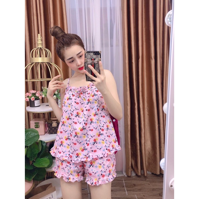 Đồ bộ voan lụa 2 dây mặc nhà xinh | BigBuy360 - bigbuy360.vn