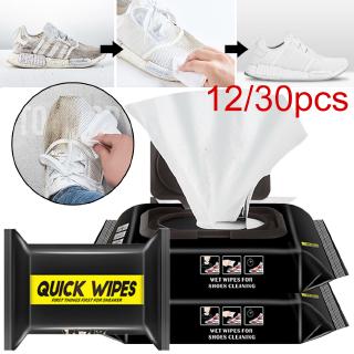 Bộ 12/30 khăn giấy lau giày chỉ sử dụng 1 lần tiện lợi mang đi du lịch
