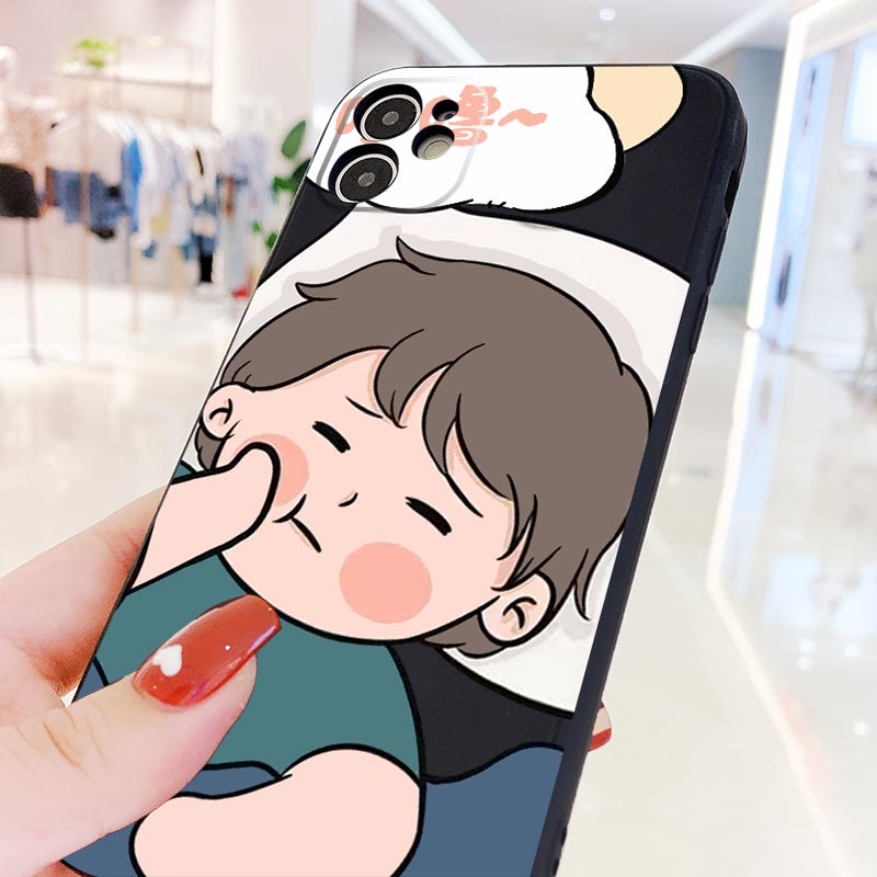 Ốp Điện Thoại Họa Tiết Cặp Đôi Đang Ngủ 1 Cho OPPO A57 A77 A3S A5S A7 A12 A12E A11K F5 F7 F9 F11 Pro