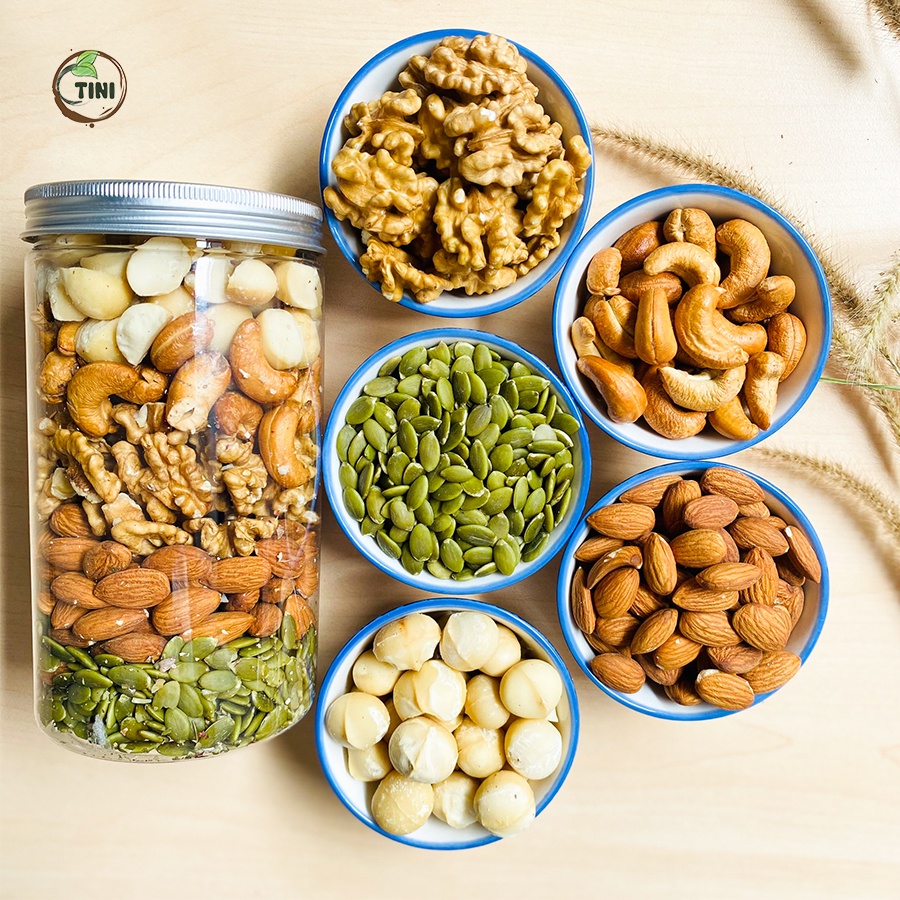 Hạt mix tổng hợp 5 vị hộp 500gram - Hạt dinh dưỡng TiniSeed