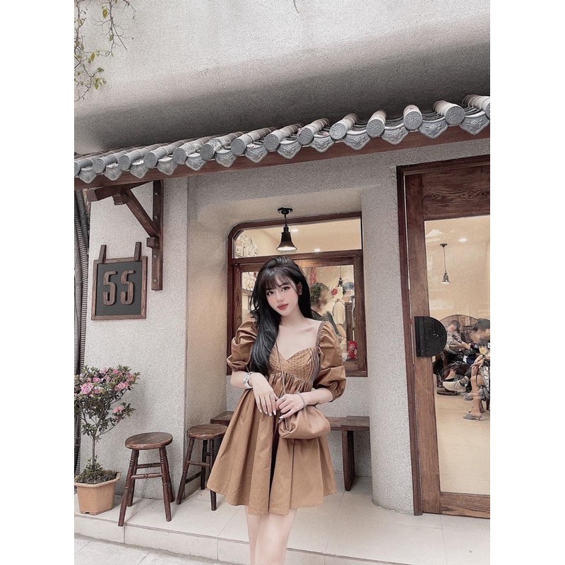 [Mã FATHANG5 giảm 10K đơn 50K] Váy bbdoll thiết kế cổ vuông tay bồng hàng đẹp chất mềm⚡️3 màu | BigBuy360 - bigbuy360.vn