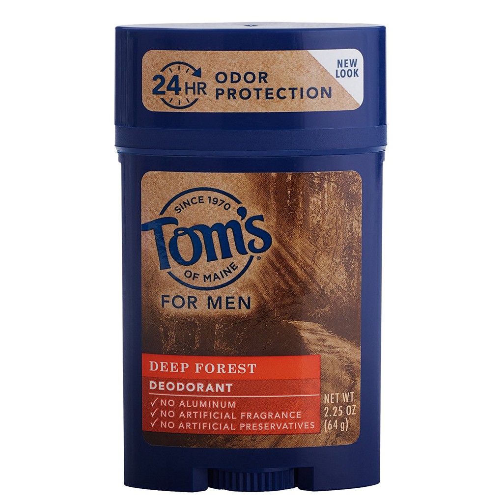 Lăn khử mùi nam dạng sáp Tom's of Maine 24 Hour Mens Long Lasting Deodorant Deep Forest 64g (Mỹ)