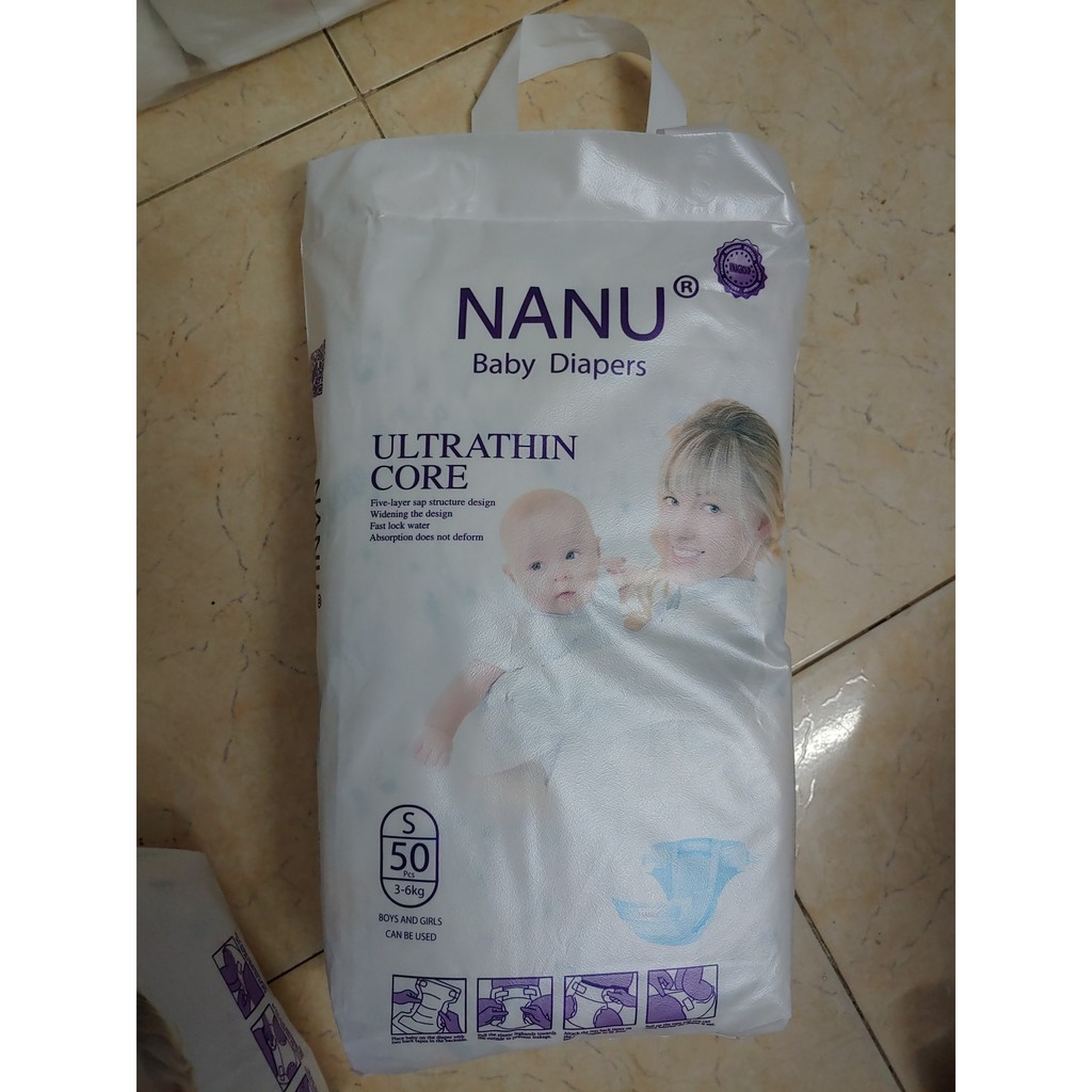 Bỉm/tã dán NANU S/M 50 miếng