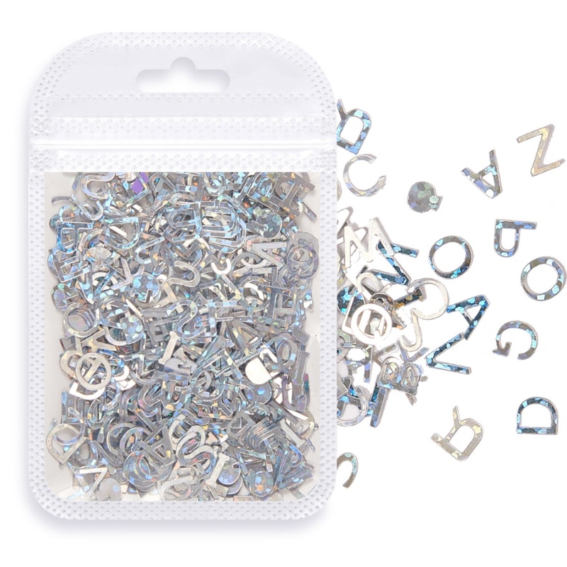 Sa Phụ Kiện Kim sa Chữ Cái Bằng Nhựa Resin Lấp Lánh Trang Trí Móng Tay Desin ,Smile