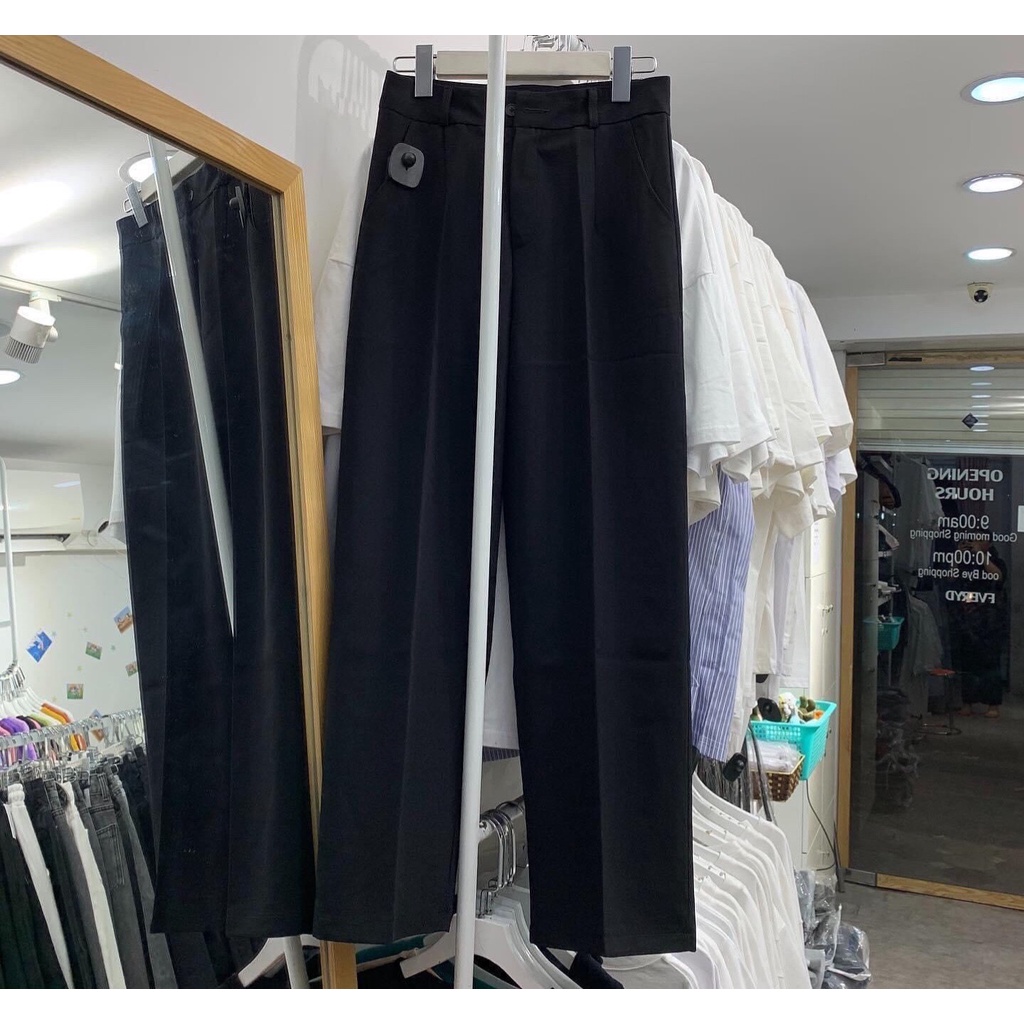 Quần vải ống suông nữ ulzzang chất tuyết mưa cạp cao có size (khoá trước)