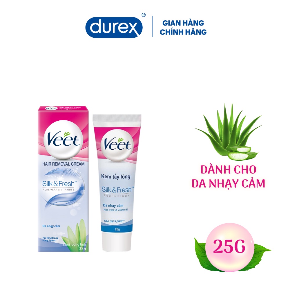 Quà Tặng Độc Quyền Durex - Kem Tẩy Lông Cho Da Nhạy Cảm Veet Silk Fresh 25G