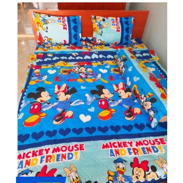 bộ gra cotton hình dễ thương 1m6x2m