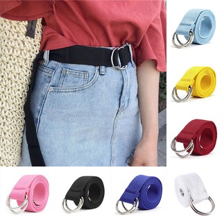 Thắt lưng canvas màu trơn độc đáo cho nam và nữ