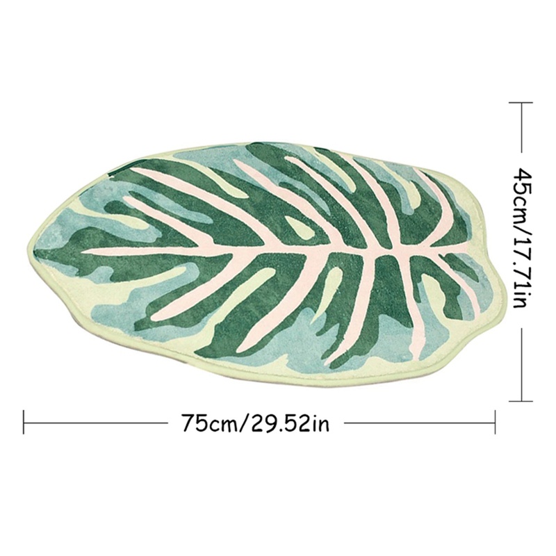 Thảm Chùi Chân Bằng Sợi Microfiber Chống Nước Chống Trượt Họa Tiết Lá Cây Nhiệt Đới Cho Nhà Tắm / Nhà Vệ Sinh