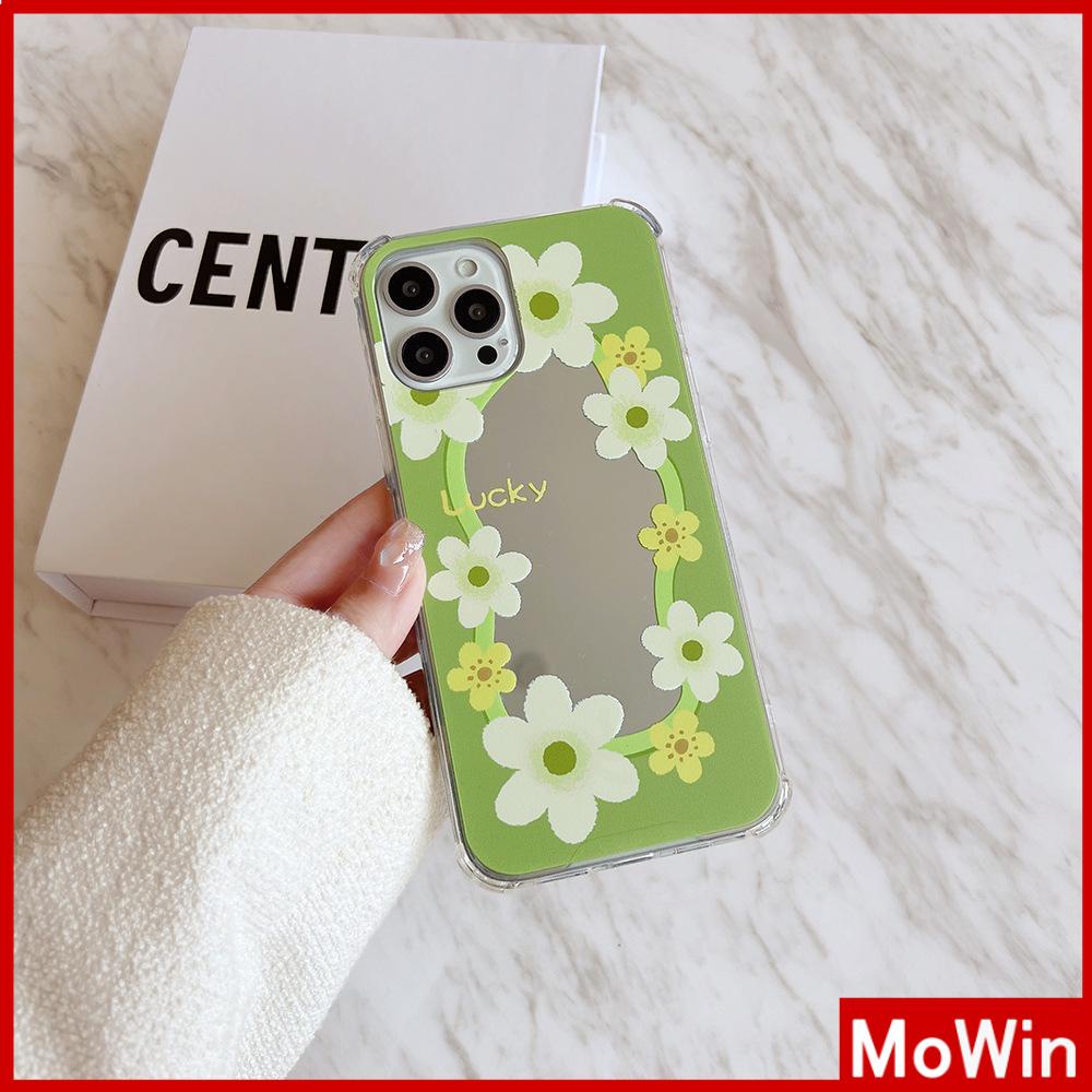 Ốp điện thoại acrylic HD hoa màu vàng/ xanh lá bảo vệ toàn diện thích hợp cho iPhone11/ 13ProMax/12 ProMax /7 Plus
