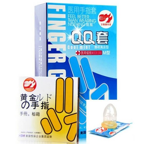 Bao cao su đeo ngón tay trơn mỏng tạo cảm giác cho nữ ngăn ngừa viêm nhiễm