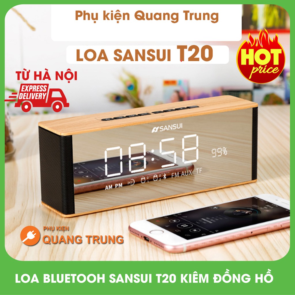Loa bluetooth kiêm đồng hồ SANSUI T20