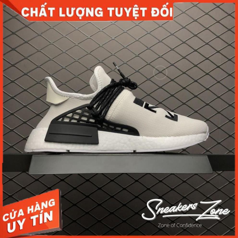 (FREE SHIP + HỘP + QUÀ) Giày thể thao NMD Human Racen OFF WHITE trắng chữ đen siêu đẹp cho nam và nữ