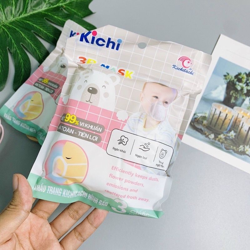 SET 3 KHẨU TRANG CHO TRẺ SƠ SINH HÀNG CHÍNH HÃNG - KHẨU TRANG GẤU CHO BÉ