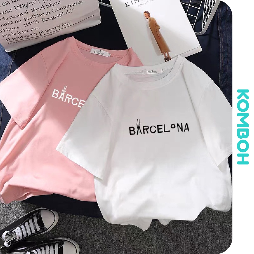 Áo thun tay lỡ phông Unisex nam nữ oversize form rộng đẹp ulzzang BARCEL KOMBOH A31 | BigBuy360 - bigbuy360.vn